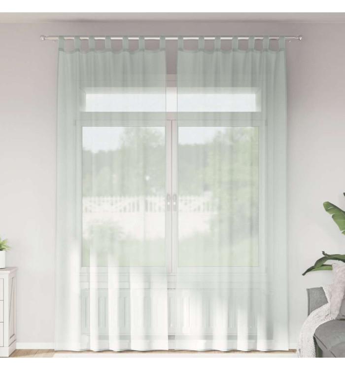 Rideaux en voile avec boucles 2 pcs gris clair 140x260 cm | Mobilier & Déco