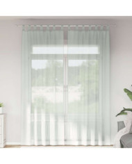 Rideaux en voile avec boucles 2 pcs gris clair 140x260 cm | Mobilier & Déco