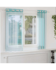 Rideaux en voile avec œillets 2 pcs turquoise | Mobilier & Déco