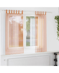 Rideaux en voile avec boucles 2 pcs terre cuite 140x140 cm | Mobilier & Déco