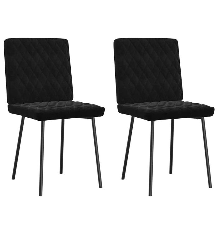 Chaises à manger lot de 2 Noir Velours | Mobilier & Déco