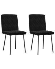 Chaises à manger lot de 2 Noir Velours | Mobilier & Déco