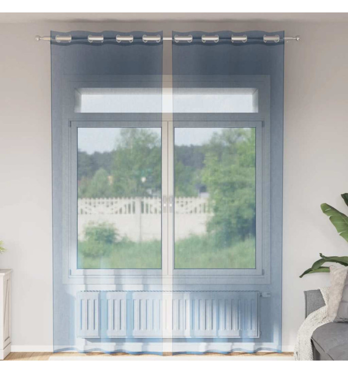 Rideaux en voile avec œillets 2 pcs bleu royal | Mobilier & Déco