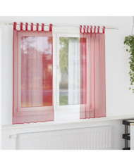 Rideaux en voile avec passe-tringles 2 pcs rouge bordeaux | Mobilier & Déco