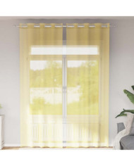 Rideaux en voile avec œillets 2 pcs jaune | Mobilier & Déco