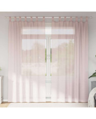 Rideaux en voile avec boucles 2 pcs rose clair 140x245 cm | Mobilier & Déco