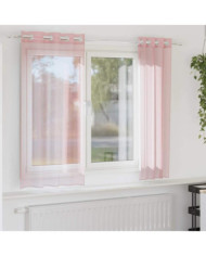 Rideaux en voile avec œillets 2 pcs rose clair 140x175 cm | Mobilier & Déco