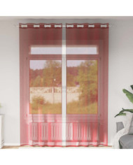 Rideaux en voile avec œillets 2 pcs rouge bordeaux | Mobilier & Déco