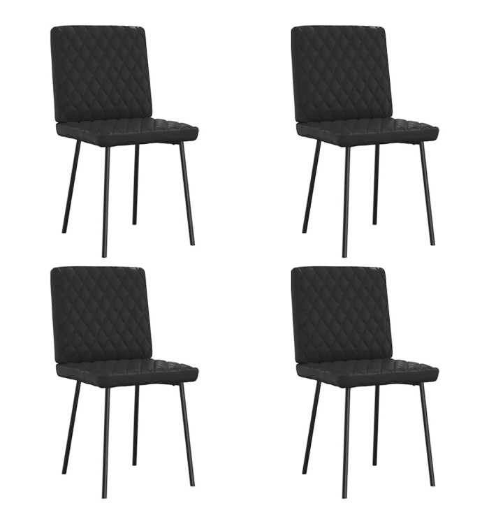 Chaises à manger lot de 4 noir similicuir | Mobilier & Déco