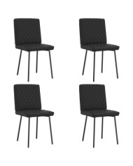 Chaises à manger lot de 4 noir similicuir | Mobilier & Déco