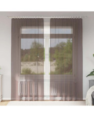 Rideaux en voile avec passe-tringles 2 pcs marron | Mobilier & Déco
