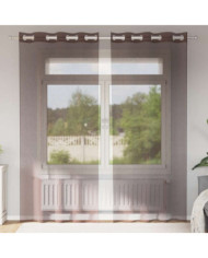 Rideaux en voile avec œillets 2 pcs marron 140x225 cm | Mobilier & Déco