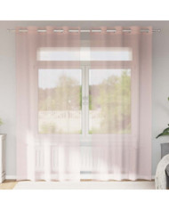 Rideaux en voile avec œillets 2 pcs rose clair 140x245 cm | Mobilier & Déco