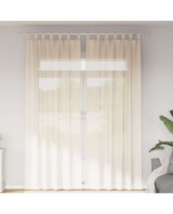 Rideaux en voile avec passants 2 pcs crème | Mobilier & Déco