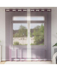 Rideaux en voile avec œillets 2 pcs violet 140x225 cm | Mobilier & Déco