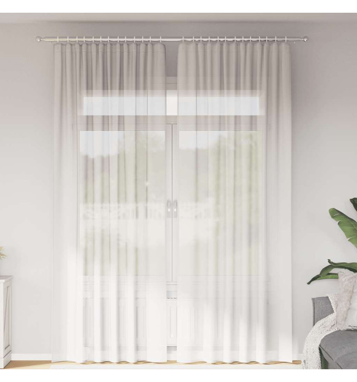 Rideaux en voile avec passe-tringles 2 pcs blanc | Mobilier & Déco