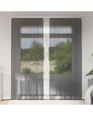 Rideaux en voile avec passe-tringles 2 pcs noir | Mobilier & Déco