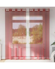 Rideaux en voile avec œillets 2 pcs rouge bordeaux | Mobilier & Déco