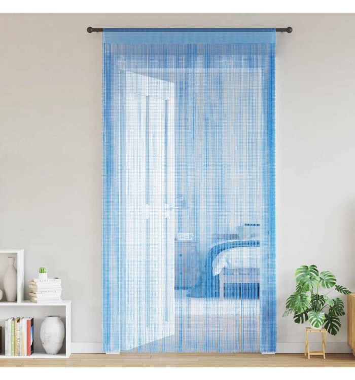 Rideau en fils 2 pcs 140 x 250 cm bleu clair | Mobilier & Déco