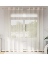 Rideaux en voile avec œillets 2 pcs crème 140x225 cm | Mobilier & Déco