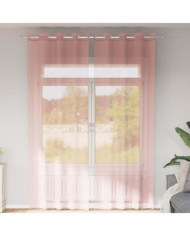 Rideaux en voile avec œillets 2 pcs rose 140x260 cm | Mobilier & Déco