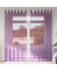 Rideaux en voile avec boucles 2 pcs violet 140x225 cm | Mobilier & Déco