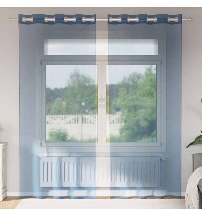 Rideaux en voile avec œillets 2 pcs bleu royal | Mobilier & Déco