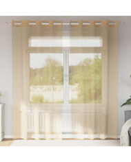 Rideaux en voile avec œillets 2 pcs sable | Mobilier & Déco