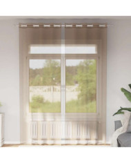 Rideaux en voile avec œillets 2 pcs marron clair | Mobilier & Déco