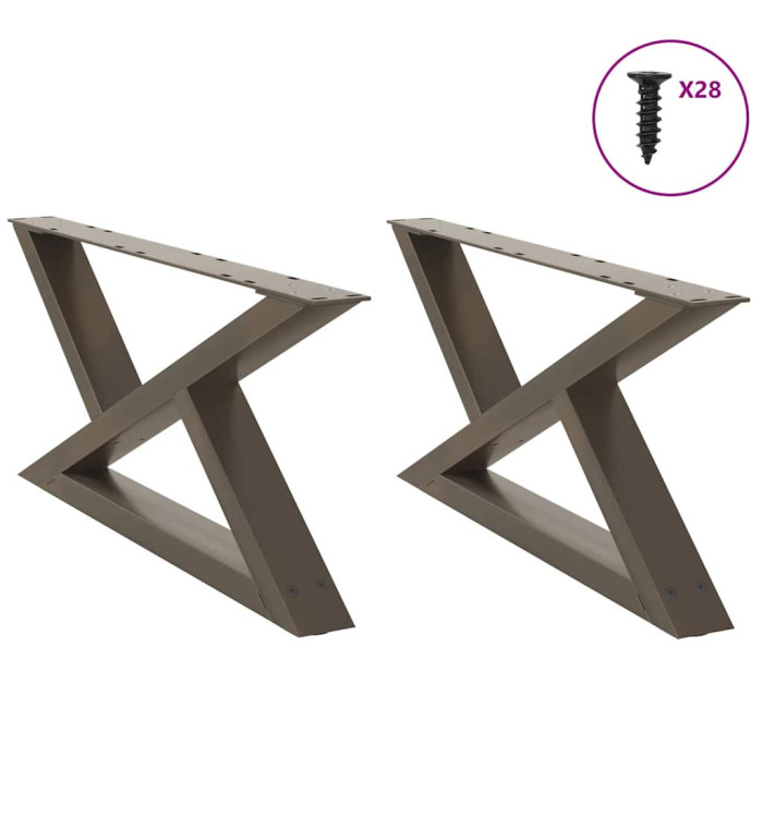 Pieds de table basse 2 pcs acier naturel 70x(30-31,3) cm acier | Mobilier & Déco