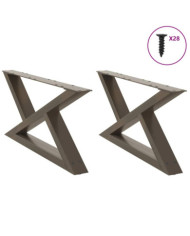 Pieds de table basse 2 pcs acier naturel 70x(30-31,3) cm acier | Mobilier & Déco