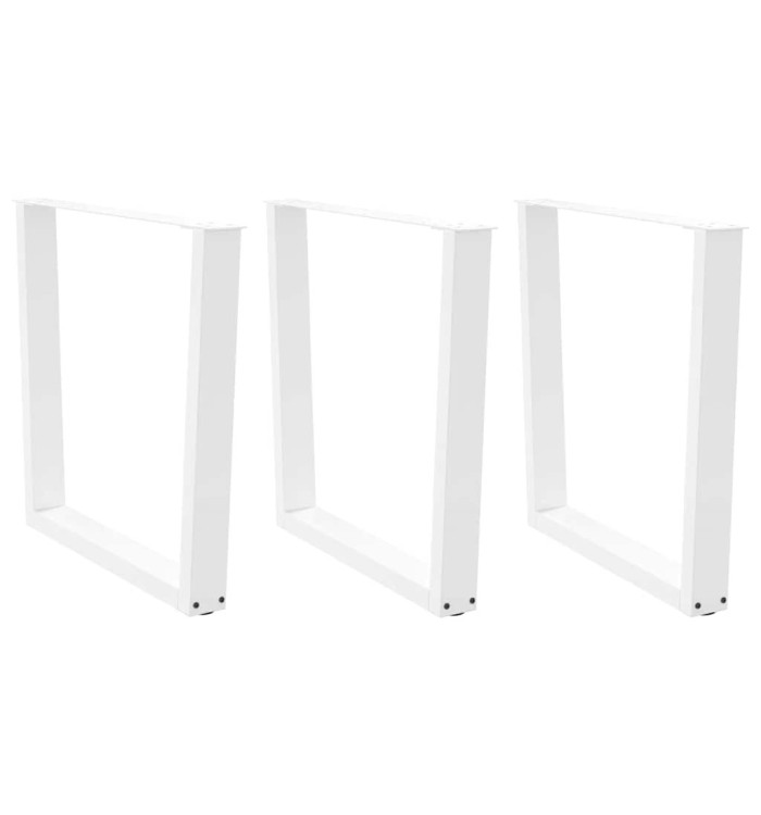 Pieds de table à manger forme de V 3 pcs blanc 90x(72-73,3) cm | Mobilier & Déco