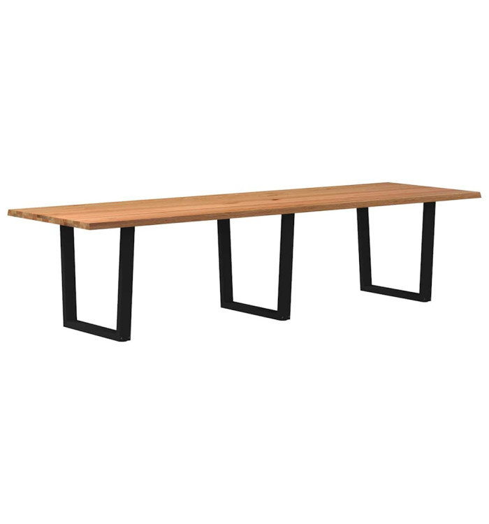 Table à manger avec bord naturel 320x100x74cm bois massif chêne | Mobilier & Déco