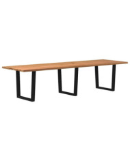 Table à manger avec bord naturel 320x100x74cm bois massif chêne | Mobilier & Déco