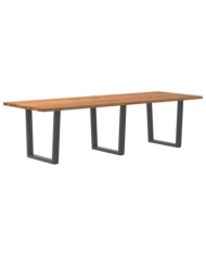 Table à manger avec bord naturel 280x100x74cm bois massif chêne | Mobilier & Déco