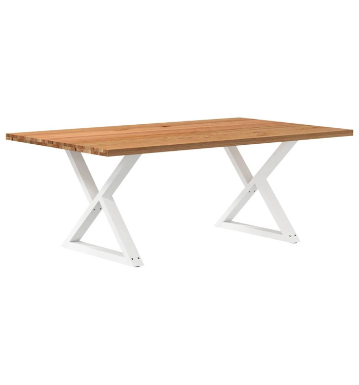 Table à manger marron clair bois de chêne massif rectangulaire | Mobilier & Déco