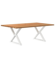 Table à manger marron clair bois de chêne massif rectangulaire | Mobilier & Déco