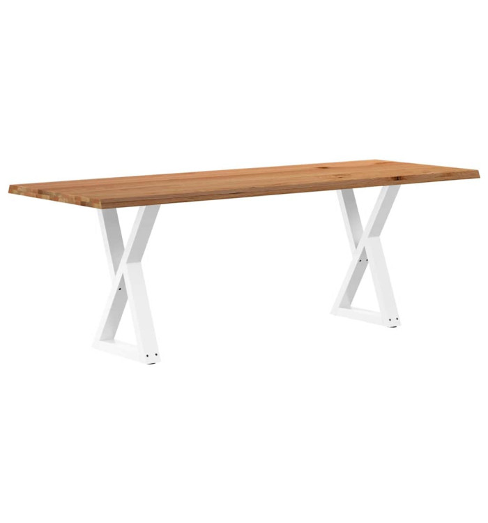 Table à manger avec bord vivant 220x80x74 cm bois massif chêne | Mobilier & Déco