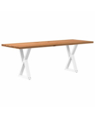 Table à manger marron clair bois de chêne massif rectangulaire | Mobilier & Déco