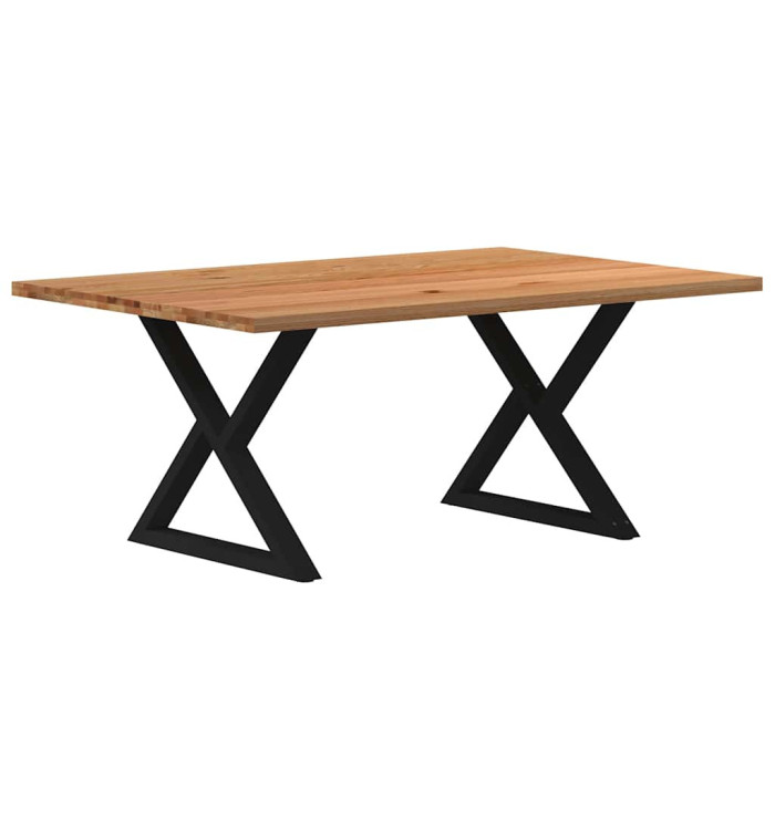 Table à manger marron clair bois de chêne massif rectangulaire | Mobilier & Déco