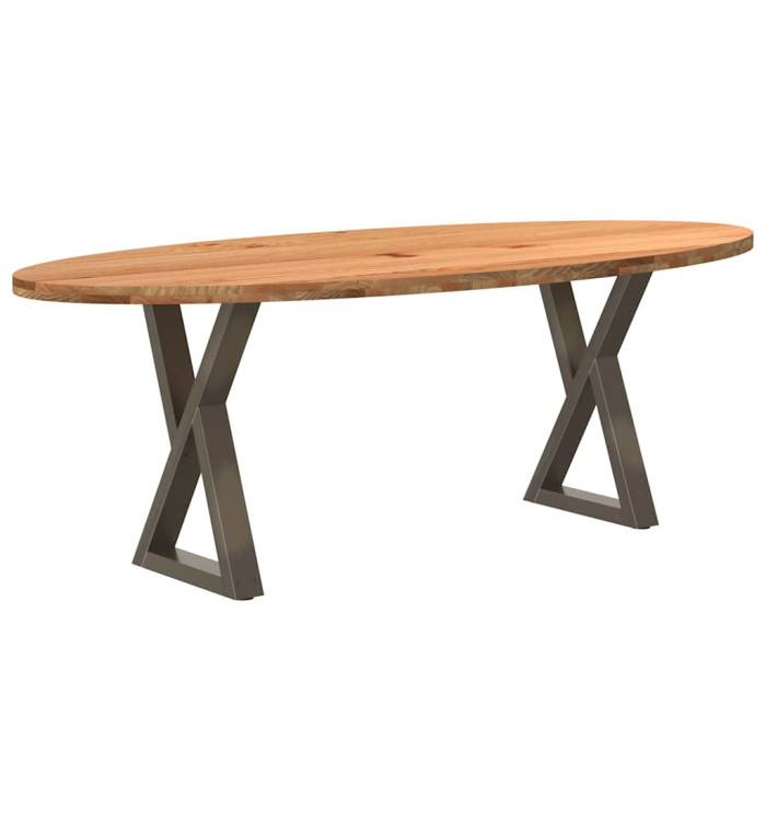 Table à manger 220x100x74 cm bois de chêne massif ovale | Mobilier & Déco