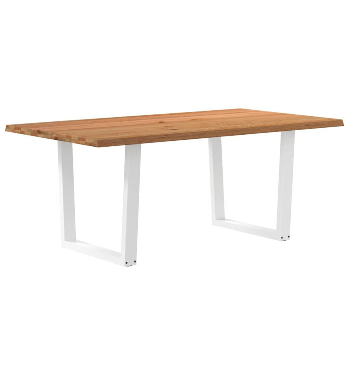 Table à manger avec bord naturel 180x100x74cm bois massif chêne | Mobilier & Déco