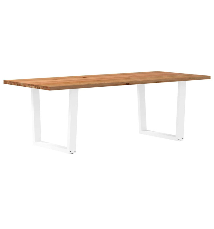 Table à manger avec bord naturel 240x100x74cm bois massif chêne | Mobilier & Déco
