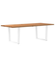 Table à manger avec bord naturel 240x100x74cm bois massif chêne | Mobilier & Déco