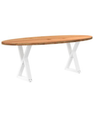 Table à manger 220x100x74 cm bois de chêne massif ovale | Mobilier & Déco