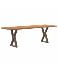 Table à manger avec bord vivant 240x80x74 cm bois massif chêne | Mobilier & Déco