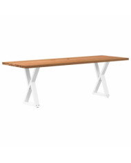 Table à manger marron clair bois de chêne massif rectangulaire | Mobilier & Déco