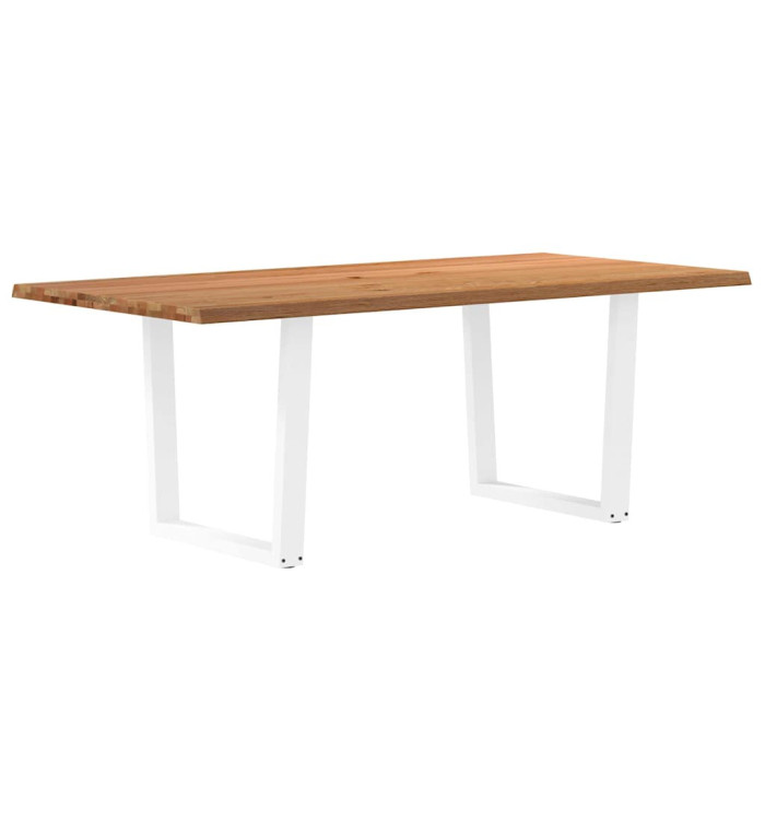 Table à manger avec bord naturel 200x100x74cm bois massif chêne | Mobilier & Déco