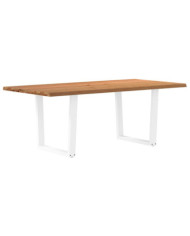 Table à manger avec bord naturel 200x100x74cm bois massif chêne | Mobilier & Déco