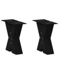 Pieds de table basse forme de X 2 pcs noir 40x(30-31) cm acier | Mobilier & Déco